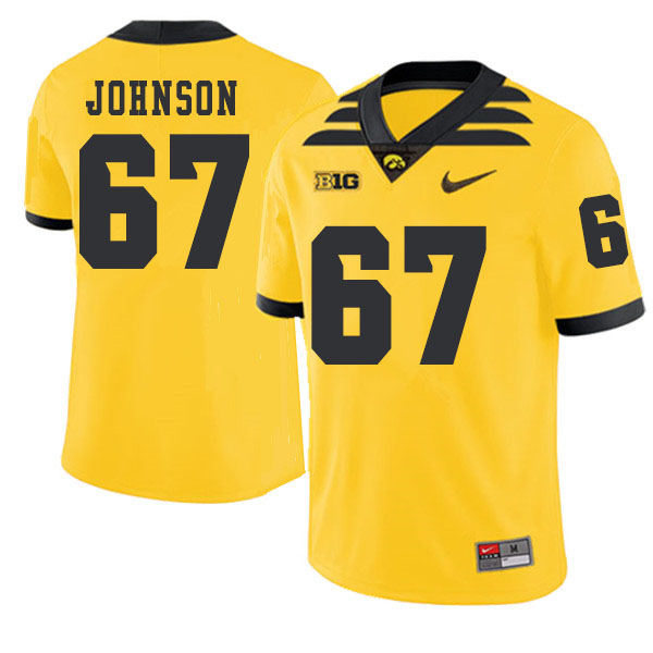 2019 Men #67 Jaleel Johnson Iowa Hawkeyes College Football Alternate Jerseys Sale-Gold - Click Image to Close